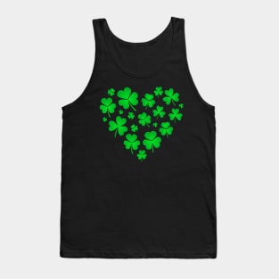 Lucky Heart Made of Shamrock Leaves Gift for Men and Women Tank Top